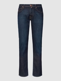 Jeans mit Label-Patch aus Leder von Jacob Cohen Blau / Türkis - 3