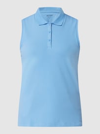 Poloshirt aus Piqué von Montego Blau / Türkis - 44