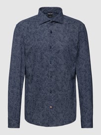 Hemd mit Allover-Muster von BOSS Blau / Türkis - 39