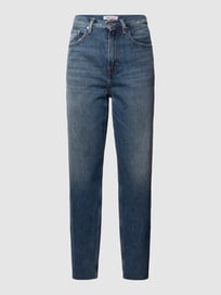 Skinny Fit Jeans mit Destroyed-Effekten Modell 'Mom Jean' von Tommy Jeans Blau / Türkis - 47