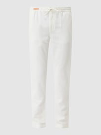 Regular straight fit joggingbroek met linnen, model 'Warren' van Scotch & Soda Wit - 20