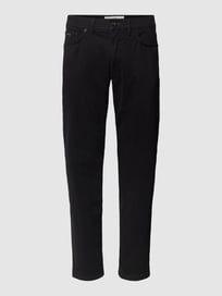 Hose mit Label-Patch Modell 'Cadiz' von Brax Grau / Schwarz - 40
