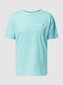 T-Shirt mit Label-Stitching Modell 'LINEAR' von Tommy Jeans Blau / Türkis - 15