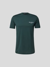 T-Shirt mit Label-Stitching von Balmain Grün - 9