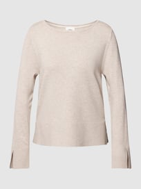 Gebreide pullover met ronde hals van s.Oliver BLACK LABEL Grijs / zwart - 14