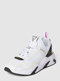 Soksneakers met structuurmotief, model 'GENIVER' van Guess Wit - 30