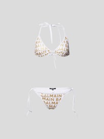 Bikini mit Allover-Logo von Balmain Weiß - 41