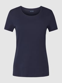 T-Shirt mit geripptem Rundhalsausschnitt von Montego Blau / Türkis - 6