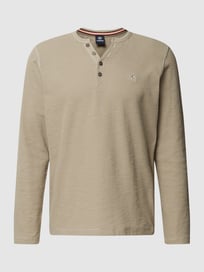 Longsleeve in melierter Optik von Lerros Grau / Schwarz - 37