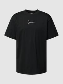 T-Shirt mit Label-Stitching Modell 'SIGNATURE' von KARL KANI Grau / Schwarz - 1