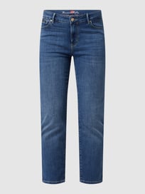 Cropped Straight Fit Jeans mit Stretch-Anteil Modell 'Amalfi' von Buena Vista Blau / Türkis - 35