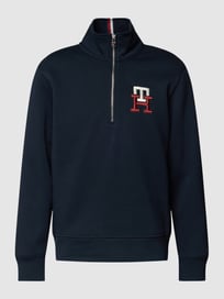 Casual Fit Troyer mit Label-Stitching von Tommy Hilfiger Blau / Türkis - 13