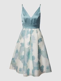 Cocktailkleid mit schimmerndem Muster von Swing Blau / Türkis - 35