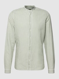 Slim fit vrijetijdsoverhemd met all-over streepmotief van Roy Robson Groen - 30