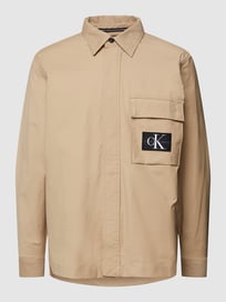 Vrijetijdsoverhemd met structuurmotief, model 'RIPSTOP' van Calvin Klein Jeans Wit - 4