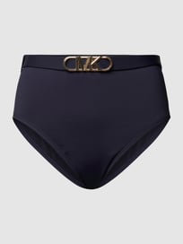 High Waist Bikini-Hose mit Label-Applikation von MICHAEL Michael Kors Blau / Türkis - 5