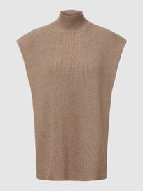 Poncho in gebreide look, model 'GRIFFIN' van Drykorn Bruin - 12