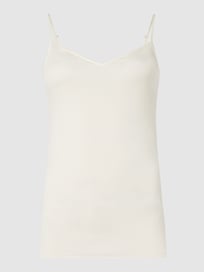 Onderhemd met spaghettibandjes - naadloos, model 'Cotton Seamless' van Hanro Wit - 21