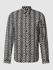 Freizeithemd mit Allover-Muster Modell 'CHEMISE' von THE KOOPLES Grau / Schwarz - 26