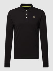 Poloshirt mit langen Ärmeln von La Martina Grau / Schwarz - 5