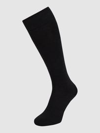 Kniekousen met stretch, model 'Family' van Falke Grijs / zwart - 4