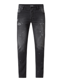 Skinny Fit Jeans mit Stretch-Anteil Modell 'Desert'  von Raizzed Grau / Schwarz - 11