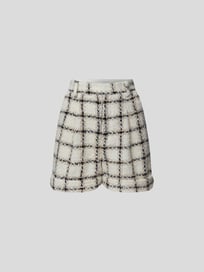 High Waist Shorts mit Karomuster von Anine Bing Weiß - 3