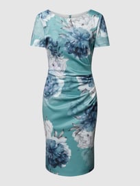 Cocktailjurk met bloemenmotief van Swing Blauw / turquoise - 7