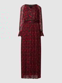 Cold Shoulder Kleid aus Chiffon mit floralem Muster von Guess Grau / Schwarz - 36
