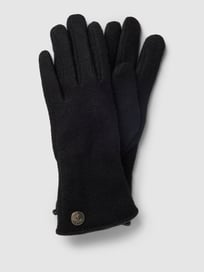 Handschoenen met labelapplicatie van JOOP! Grijs / zwart - 22