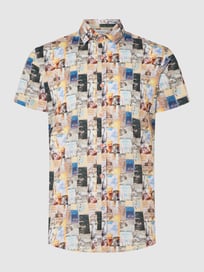 Slim Fit Freizeithemd aus Baumwolle von A Fish Named Fred Gelb - 47