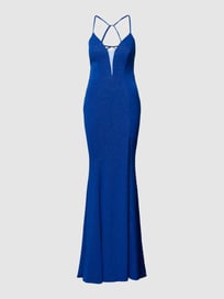 Avondjurk met diep loopsplit van Mascara Blauw / turquoise - 40