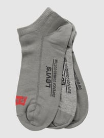 Sneakersocken mit Label-Print im 3er-Pack Modell 'LOW CUT' von Levi's® Grau / Schwarz - 31