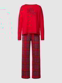 Pyjama mit Karomuster von Lauren Ralph Lauren Rot - 43