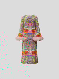 Midikleid mit Allover-Muster von Borgo de Nor Rot - 6