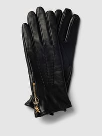 Handschoenen met labelapplicatie van JOOP! Grijs / zwart - 26