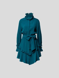 Knielanges Blusenkleid mit Volants von Alexandre Vauthier Blau / Türkis - 10