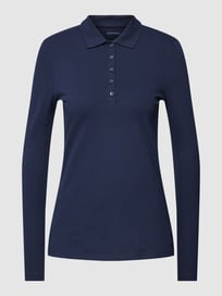Longsleeve mit Polokragen von Montego Blau / Türkis - 17