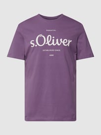 T-shirt met labelprint, model 'logo' van s.Oliver RED LABEL Paars - 30