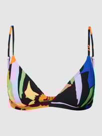 Bikinitop met all-over motief, model 'COLOR JAM' van Roxy Blauw / turquoise - 38