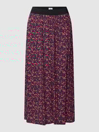 Midirock mit floralem Allover-Muster Modell 'Inka' von Saint Tropez Grau / Schwarz - 38