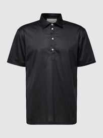 Polohemd mit kurzer Knopfleiste Modell 'JERSEY MERCER' von Stylebop Blau / Türkis - 45