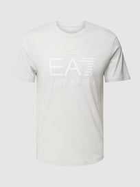 T-Shirt mit Label-Print von EA7 Emporio Armani Grau / Schwarz - 12
