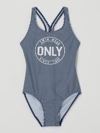 Badeanzug mit Streifenmuster Modell 'Naja' von Only Blau / Türkis - 42