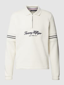 Sweatshirt met labelstitching, model 'MIXED TYPE POPOVER SWEATS' van Tommy Hilfiger Wit - 3