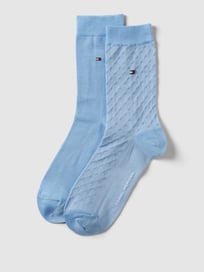 Sokken met structuurmotief in een set van 2 paar van Tommy Hilfiger Blauw / turquoise - 38