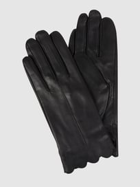 Touchscreen-handschoenen van leer  van Weikert-Handschuhe Grijs / zwart - 32