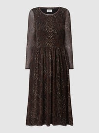 Midi-jurk van mesh  van ROBE LÉGÈRE Bruin - 6