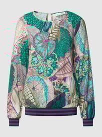 Bluse mit Abschlüssen mit Kontraststreifen von Christian Berg Woman Grün - 6
