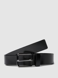 Ledergürtel mit Label-Prägung von Esprit Grau / Schwarz - 33